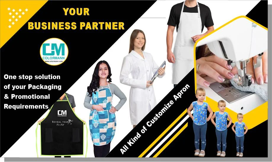 colormann is a manufacturer of customize apron like kitchen, medical, engineer, baby etc.