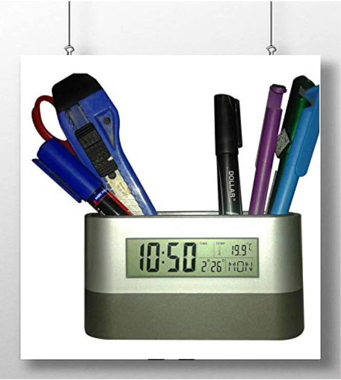 colormann is a manufacturer of Promotional clock pen stand for branding